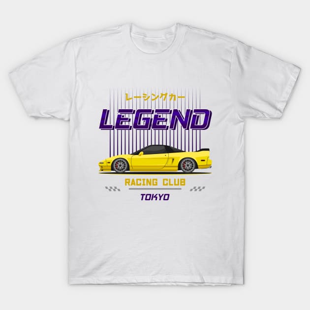 Midnight Racer Yellow NS X JDM T-Shirt by GoldenTuners